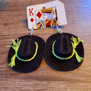 Mini cowboy hat earrings western dangle earrings